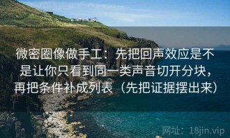 微密圈像做手工：先把回声效应是不是让你只看到同一类声音切开分块，再把条件补成列表（先把证据摆出来）