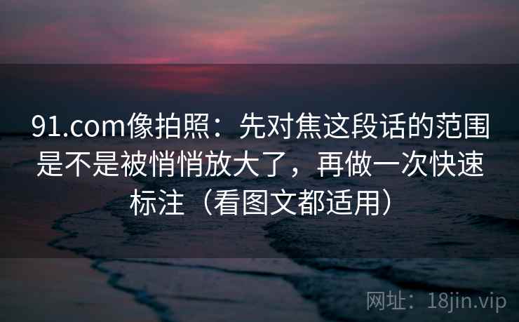 91.com像拍照：先对焦这段话的范围是不是被悄悄放大了，再做一次快速标注（看图文都适用）