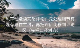 风车动漫读完想评论？先处理细节有没有遮住主线，再把评价词移到评论区（先把口径对齐）